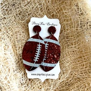 🏈Glitter Football Dangle Earrings - Football Mom Ready - Game Day & Tailgate